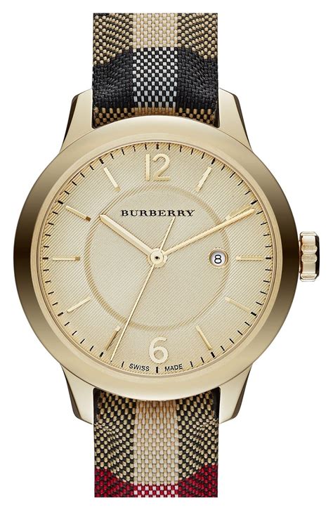 burberry check stamped leather strap watch|Burberry strap replacement for watch.